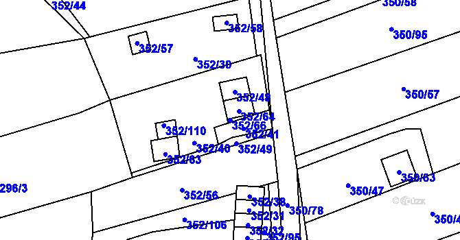 Parcela st. 352/66 v KÚ Sedlešovice, Katastrální mapa