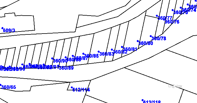 Parcela st. 360/83 v KÚ Sedlešovice, Katastrální mapa