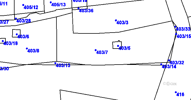 Parcela st. 403/7 v KÚ Sedlešovice, Katastrální mapa