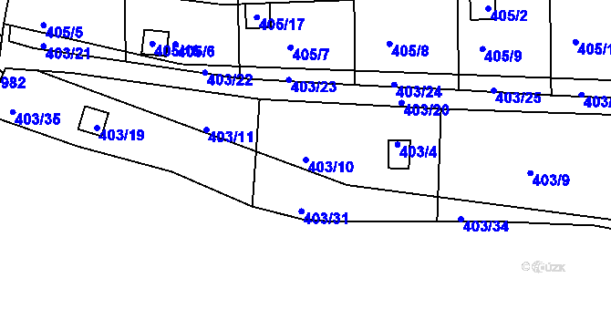Parcela st. 403/10 v KÚ Sedlešovice, Katastrální mapa