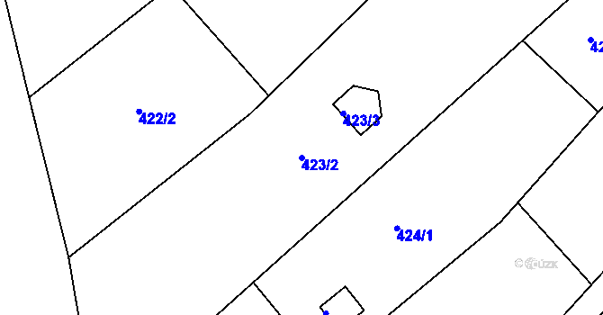 Parcela st. 423/2 v KÚ Sedlešovice, Katastrální mapa
