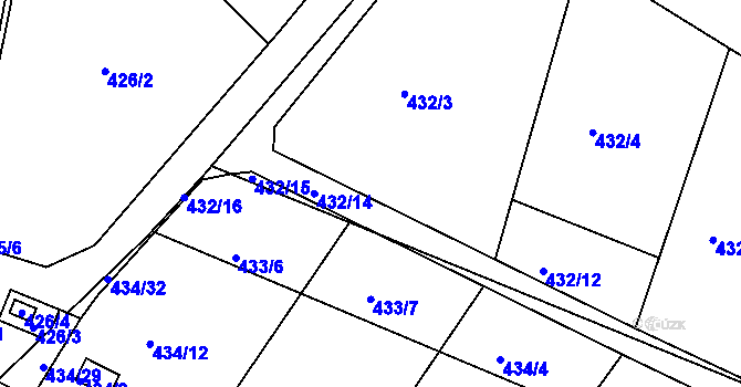 Parcela st. 432/11 v KÚ Sedlešovice, Katastrální mapa
