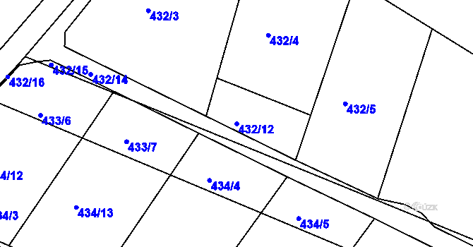 Parcela st. 432/12 v KÚ Sedlešovice, Katastrální mapa