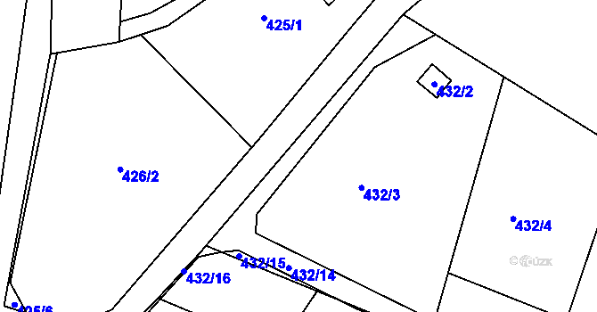 Parcela st. 432/13 v KÚ Sedlešovice, Katastrální mapa