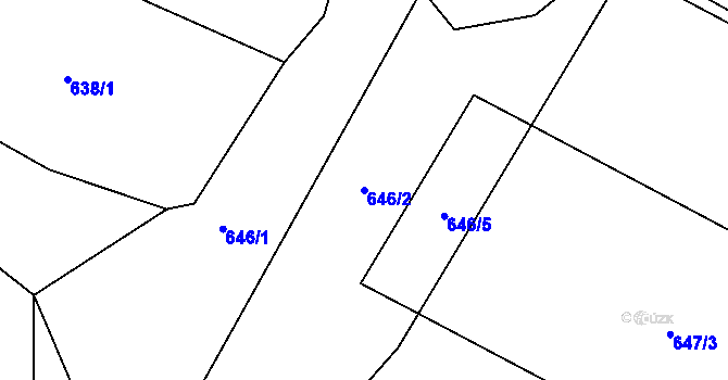 Parcela st. 646/2 v KÚ Sedlešovice, Katastrální mapa