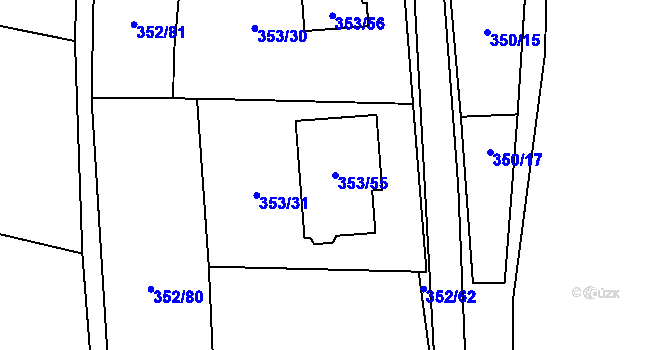 Parcela st. 353/55 v KÚ Sedlešovice, Katastrální mapa