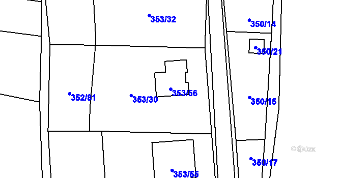 Parcela st. 353/56 v KÚ Sedlešovice, Katastrální mapa