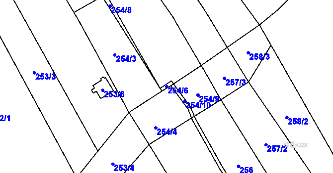 Parcela st. 254/6 v KÚ Sedlešovice, Katastrální mapa