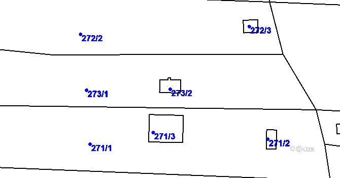 Parcela st. 273/2 v KÚ Sedlešovice, Katastrální mapa