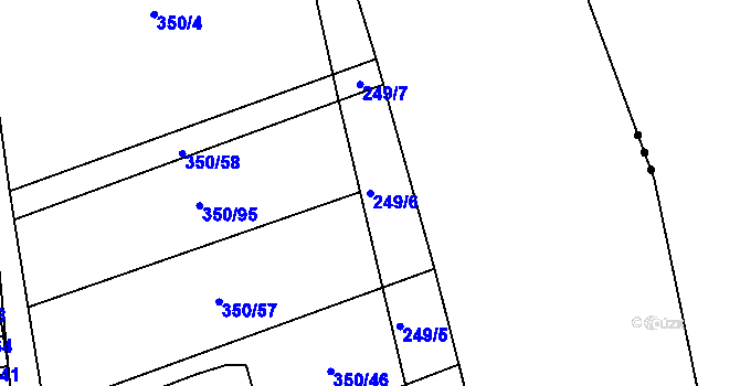 Parcela st. 249/6 v KÚ Sedlešovice, Katastrální mapa