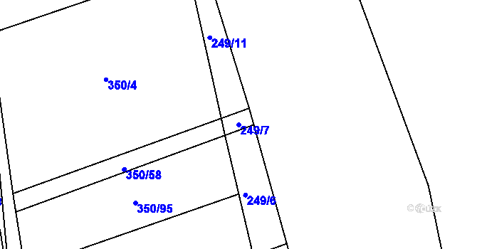 Parcela st. 249/7 v KÚ Sedlešovice, Katastrální mapa