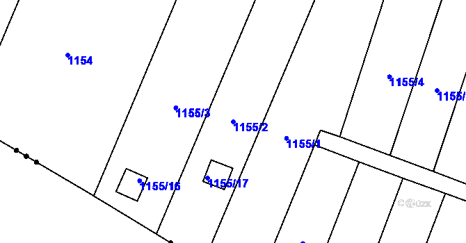 Parcela st. 1155/2 v KÚ Sedlešovice, Katastrální mapa