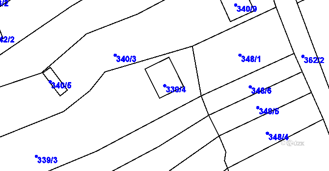 Parcela st. 339/4 v KÚ Sedlešovice, Katastrální mapa