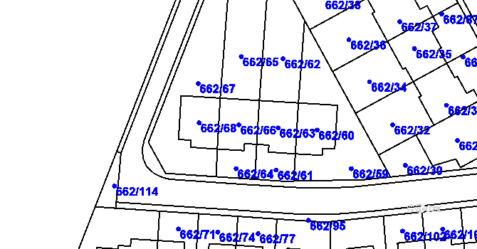 Parcela st. 662/66 v KÚ Sedlešovice, Katastrální mapa