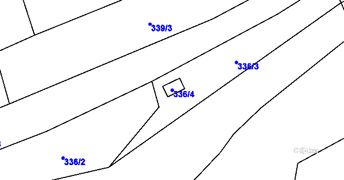 Parcela st. 336/4 v KÚ Sedlešovice, Katastrální mapa