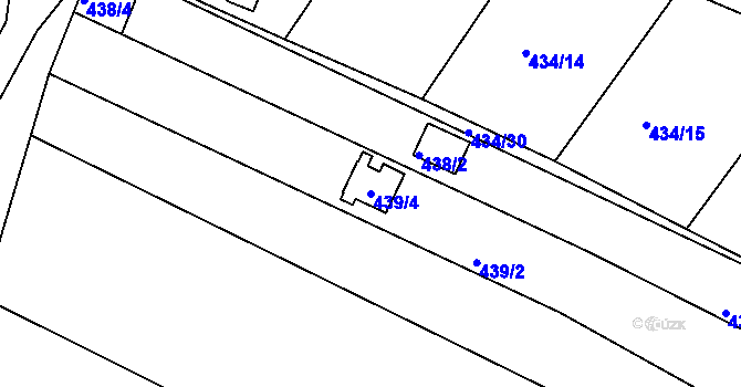Parcela st. 439/4 v KÚ Sedlešovice, Katastrální mapa