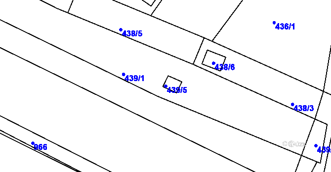 Parcela st. 439/5 v KÚ Sedlešovice, Katastrální mapa