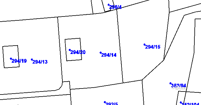 Parcela st. 294/14 v KÚ Sedlešovice, Katastrální mapa