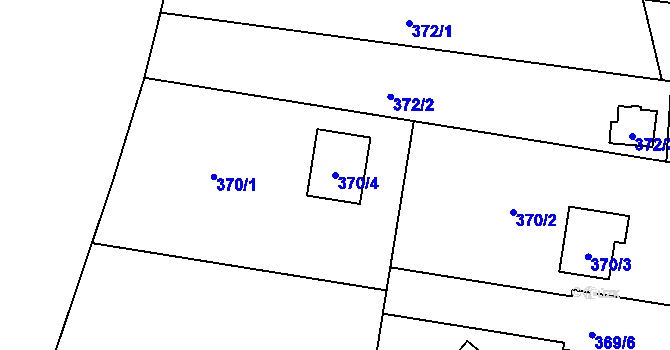 Parcela st. 370/4 v KÚ Sedlešovice, Katastrální mapa