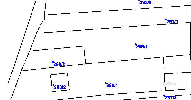 Parcela st. 289/3 v KÚ Sedlešovice, Katastrální mapa