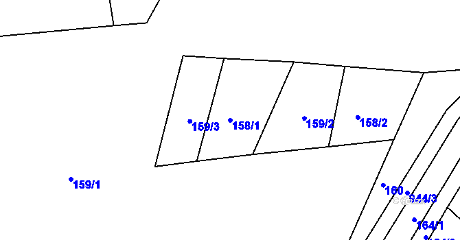 Parcela st. 158/1 v KÚ Nový Telečkov, Katastrální mapa