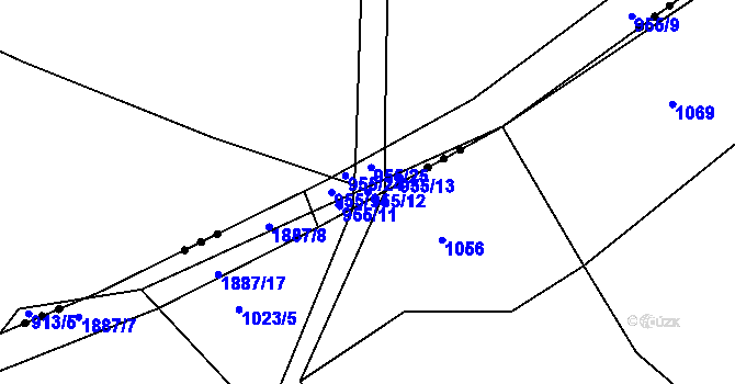 Parcela st. 955/12 v KÚ Nový Telečkov, Katastrální mapa