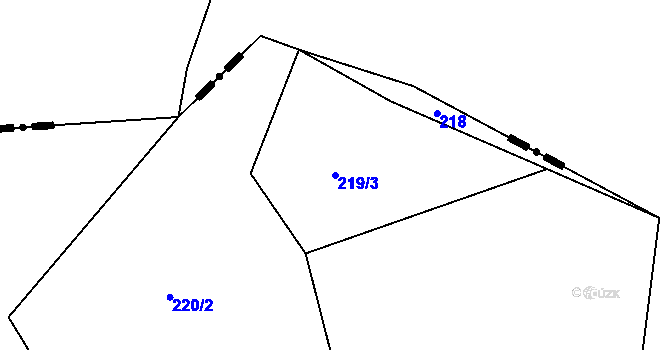 Parcela st. 219/3 v KÚ Nový Telečkov, Katastrální mapa