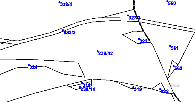 Parcela st. 239/12 v KÚ Nový Telečkov, Katastrální mapa
