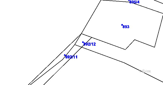 Parcela st. 892/12 v KÚ Nový Telečkov, Katastrální mapa