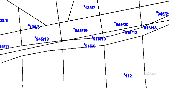 Parcela st. 916/9 v KÚ Nový Telečkov, Katastrální mapa