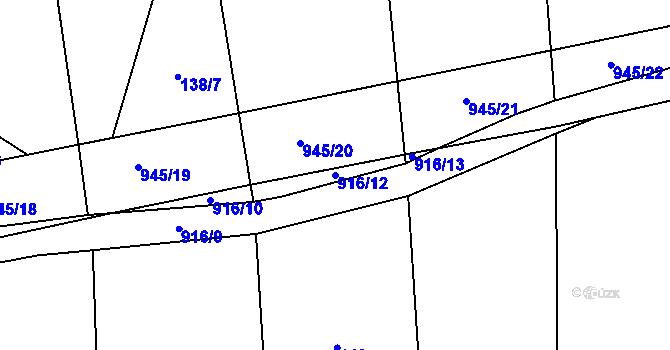 Parcela st. 916/12 v KÚ Nový Telečkov, Katastrální mapa