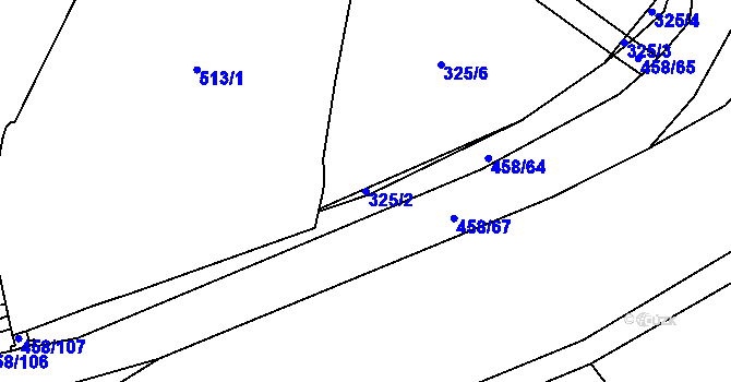 Parcela st. 325/2 v KÚ Oslavička, Katastrální mapa