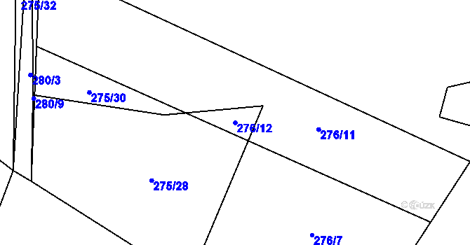 Parcela st. 276/12 v KÚ Oslavička, Katastrální mapa