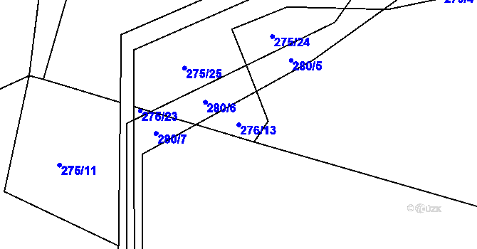 Parcela st. 276/13 v KÚ Oslavička, Katastrální mapa