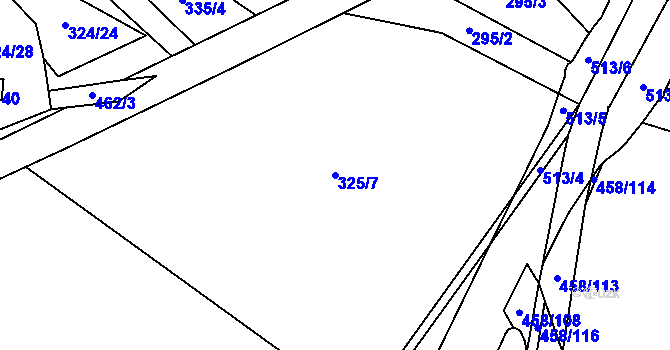 Parcela st. 325/7 v KÚ Oslavička, Katastrální mapa