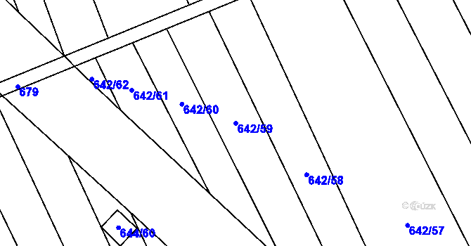 Parcela st. 642/59 v KÚ Káraný, Katastrální mapa