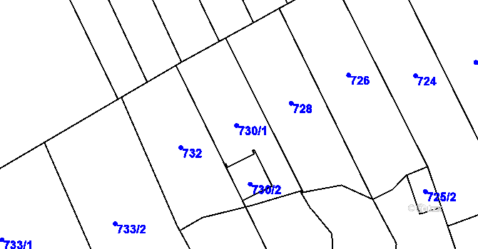 Parcela st. 730 v KÚ Káraný, Katastrální mapa