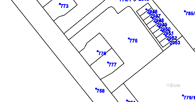 Parcela st. 776 v KÚ Káraný, Katastrální mapa