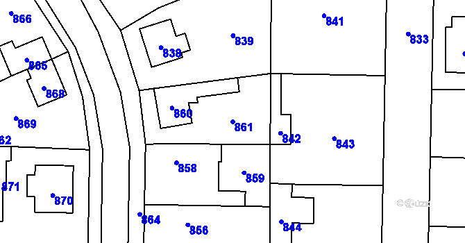 Parcela st. 861 v KÚ Káraný, Katastrální mapa