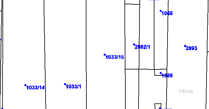 Parcela st. 1033/15 v KÚ Káraný, Katastrální mapa