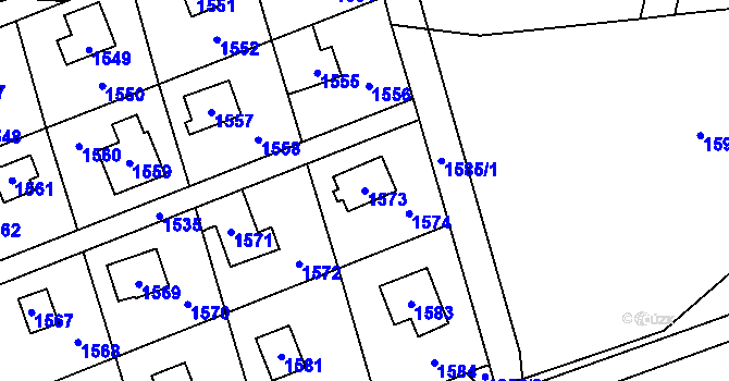 Parcela st. 1573 v KÚ Káraný, Katastrální mapa