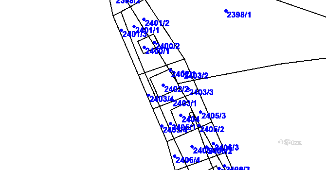 Parcela st. 2402/2 v KÚ Káraný, Katastrální mapa
