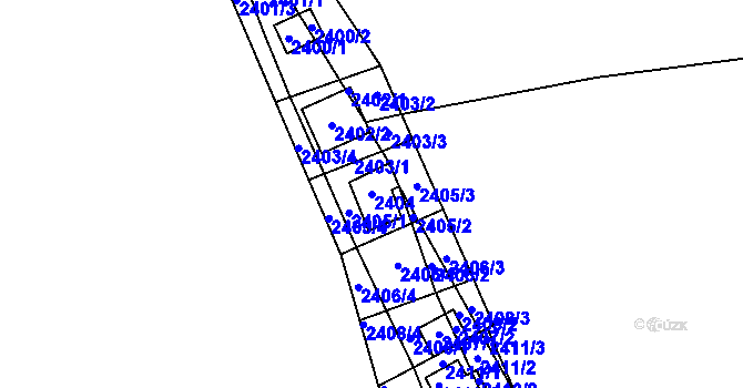 Parcela st. 2404 v KÚ Káraný, Katastrální mapa