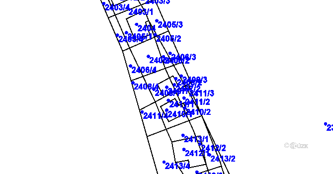 Parcela st. 2407/1 v KÚ Káraný, Katastrální mapa