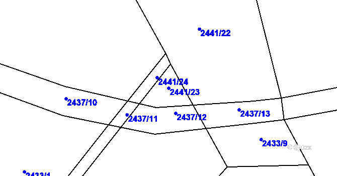 Parcela st. 2441/23 v KÚ Káraný, Katastrální mapa
