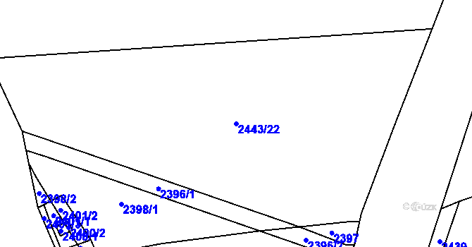 Parcela st. 2443/22 v KÚ Káraný, Katastrální mapa
