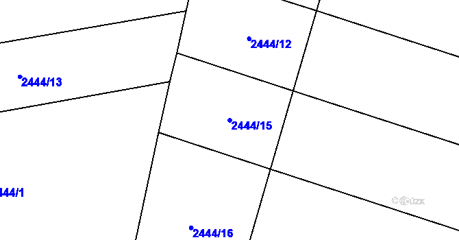 Parcela st. 2444/15 v KÚ Káraný, Katastrální mapa