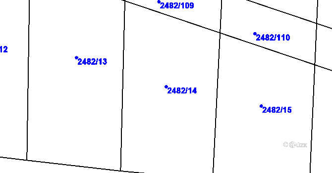 Parcela st. 2482/14 v KÚ Káraný, Katastrální mapa