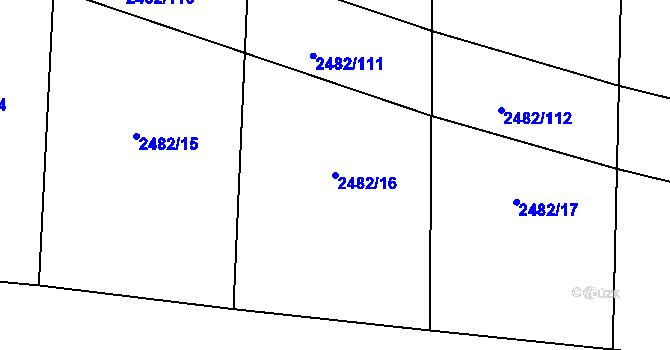 Parcela st. 2482/16 v KÚ Káraný, Katastrální mapa