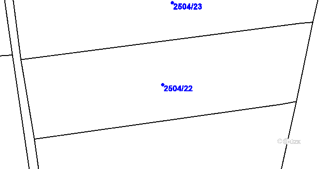 Parcela st. 2504/22 v KÚ Káraný, Katastrální mapa